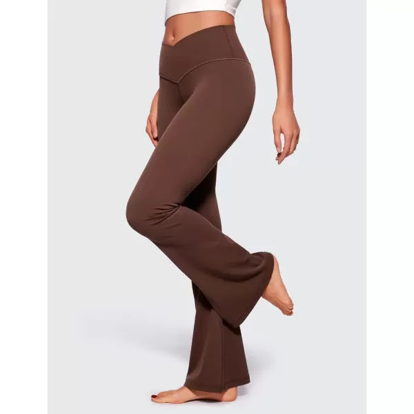 imageCRZ YOGA Butterluxe Crossover Flare Leggings for Women 31quot  High Waist V Cross Bootcut Bell Bottoms Tummy Control Yoga PantsCoffee Brown