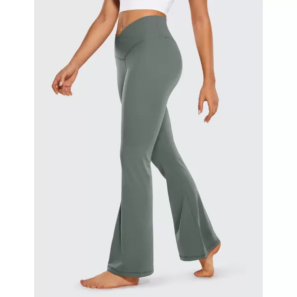 imageCRZ YOGA Butterluxe Crossover Flare Leggings for Women 31quot  High Waist V Cross Bootcut Bell Bottoms Tummy Control Yoga PantsGrey Sage