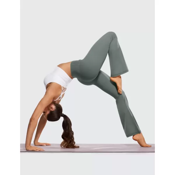 imageCRZ YOGA Butterluxe Crossover Flare Leggings for Women 31quot  High Waist V Cross Bootcut Bell Bottoms Tummy Control Yoga PantsGrey Sage