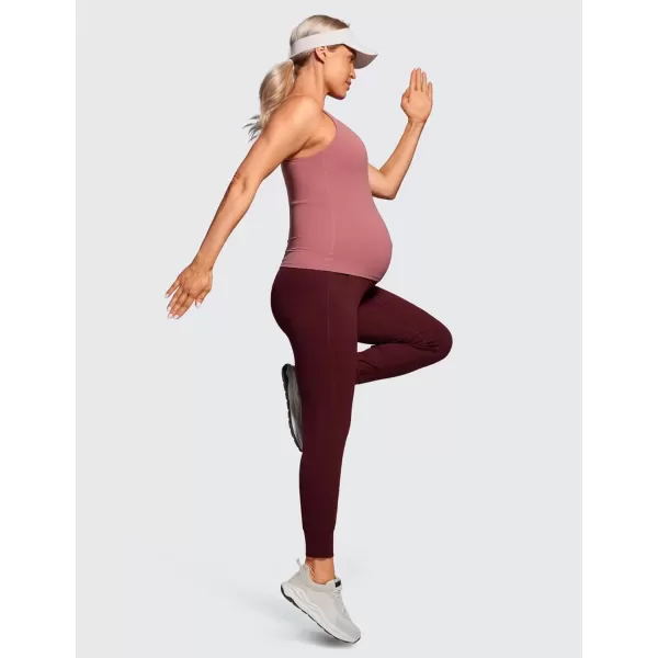 imageCRZ YOGA Womens Butterluxe Maternity Joggers with Pockets 27quot  Workout Activewear Yoga Pregnancy Pants Buttery SoftRed Merlot