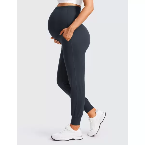 imageCRZ YOGA Womens Butterluxe Maternity Joggers with Pockets 27quot  Workout Activewear Yoga Pregnancy Pants Buttery SoftTrue Navy