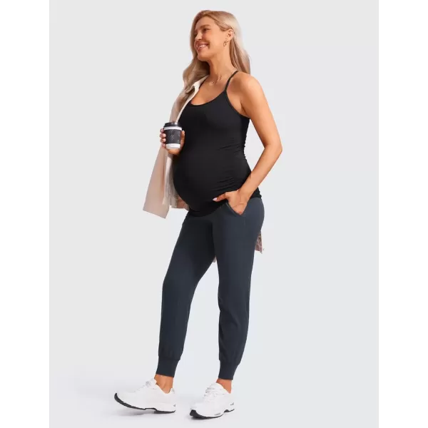 imageCRZ YOGA Womens Butterluxe Maternity Joggers with Pockets 27quot  Workout Activewear Yoga Pregnancy Pants Buttery SoftTrue Navy