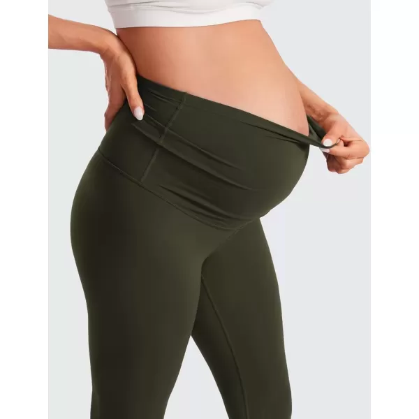 imageCRZ YOGA Womens Butterluxe Maternity Leggings Over The Belly 25quot  Buttery Soft Workout Activewear Yoga Pregnancy PantsOlive Green