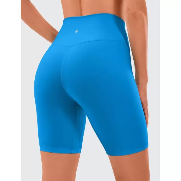 imageCRZ YOGA Womens Naked Feeling Biker Shorts  8 Inches High Waisted Yoga Workout Gym Running Shorts SpandexMadagascar Blue