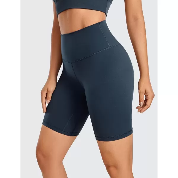 imageCRZ YOGA Womens Naked Feeling Biker Shorts  8 Inches High Waisted Yoga Workout Gym Running Shorts SpandexTrue Navy