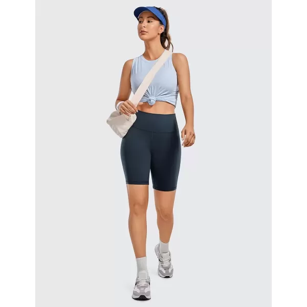 imageCRZ YOGA Womens Naked Feeling Biker Shorts  8 Inches High Waisted Yoga Workout Gym Running Shorts SpandexTrue Navy