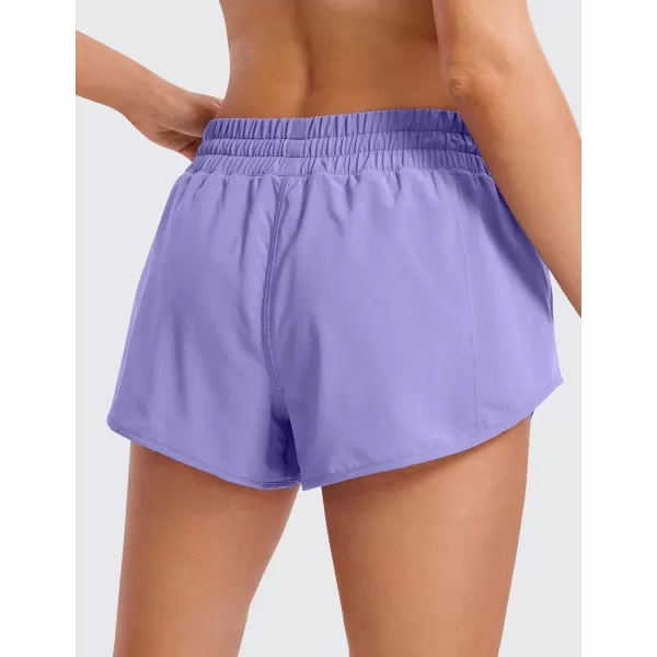 imageCRZ YOGA Womens Running Shorts Low Waisted 25quot  Mesh Liner Quick Dry Track Gym Athletic Workout Shorts with Zip PocketDark Lavender Purple
