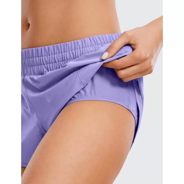 imageCRZ YOGA Womens Running Shorts Low Waisted 25quot  Mesh Liner Quick Dry Track Gym Athletic Workout Shorts with Zip PocketDark Lavender Purple
