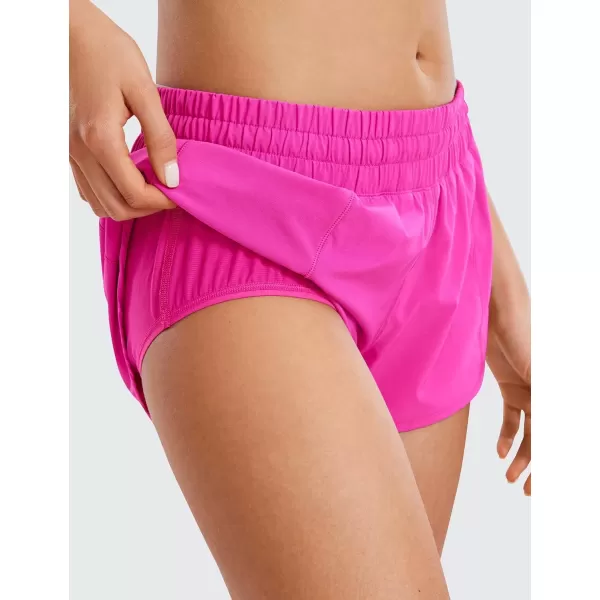 imageCRZ YOGA Womens Running Shorts Low Waisted 25quot  Mesh Liner Quick Dry Track Gym Athletic Workout Shorts with Zip PocketHibiscus Purple