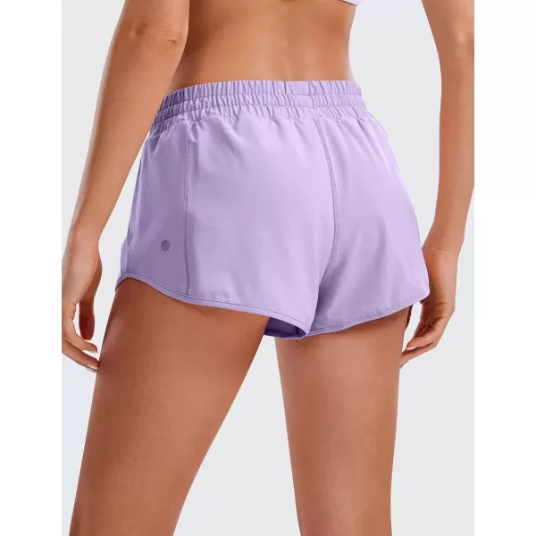 imageCRZ YOGA Womens Running Shorts Low Waisted 25quot  Mesh Liner Quick Dry Track Gym Athletic Workout Shorts with Zip PocketLilac