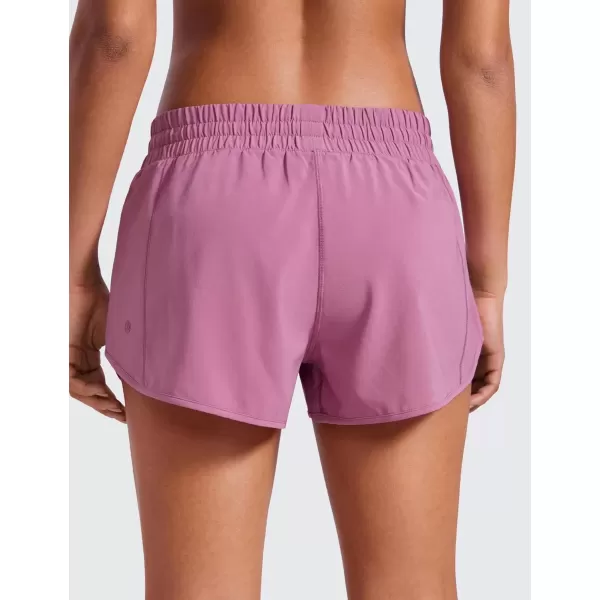 imageCRZ YOGA Womens Running Shorts Low Waisted 25quot  Mesh Liner Quick Dry Track Gym Athletic Workout Shorts with Zip PocketVelvet Dust