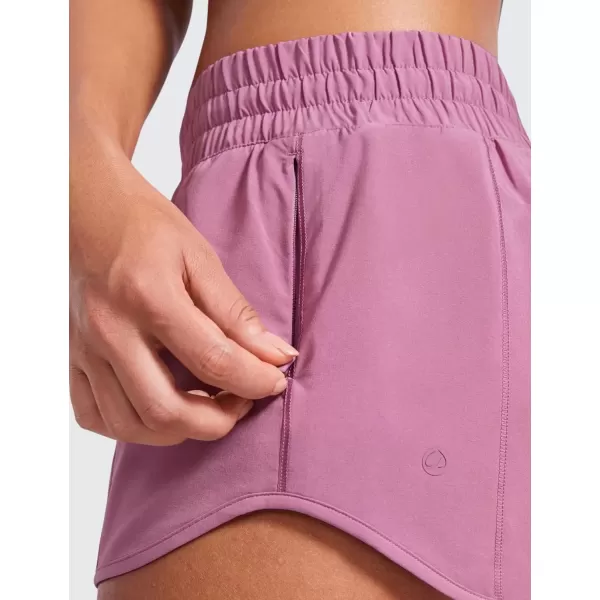 imageCRZ YOGA Womens Running Shorts Low Waisted 25quot  Mesh Liner Quick Dry Track Gym Athletic Workout Shorts with Zip PocketVelvet Dust