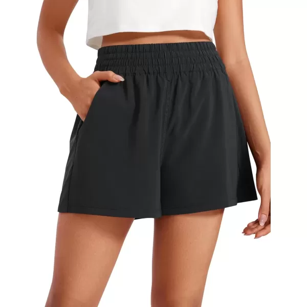 imageCRZ YOGA Womens Shorts Casual High Waisted Linerless Lounge Athletic Golf Shorts with Pockets WeightlessBlack