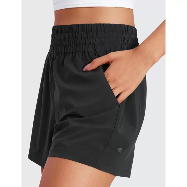 imageCRZ YOGA Womens Shorts Casual High Waisted Linerless Lounge Athletic Golf Shorts with Pockets WeightlessBlack