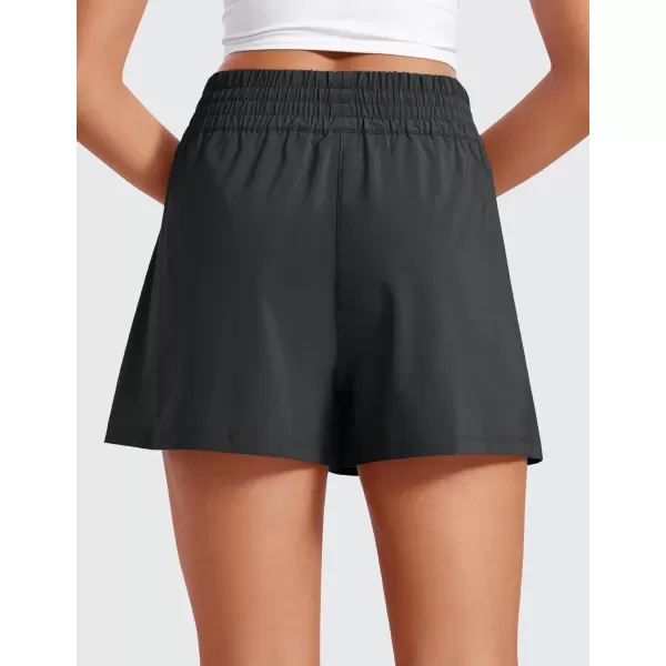 imageCRZ YOGA Womens Shorts Casual High Waisted Linerless Lounge Athletic Golf Shorts with Pockets WeightlessGraphite Grey