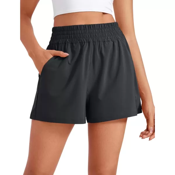 imageCRZ YOGA Womens Shorts Casual High Waisted Linerless Lounge Athletic Golf Shorts with Pockets WeightlessGraphite Grey