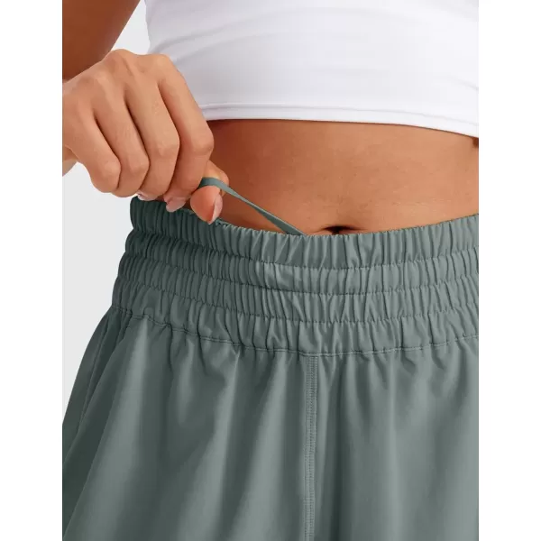 imageCRZ YOGA Womens Shorts Casual High Waisted Linerless Lounge Athletic Golf Shorts with Pockets WeightlessGrey Sage