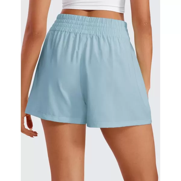 imageCRZ YOGA Womens Shorts Casual High Waisted Linerless Lounge Athletic Golf Shorts with Pockets WeightlessLight Grayish Blue