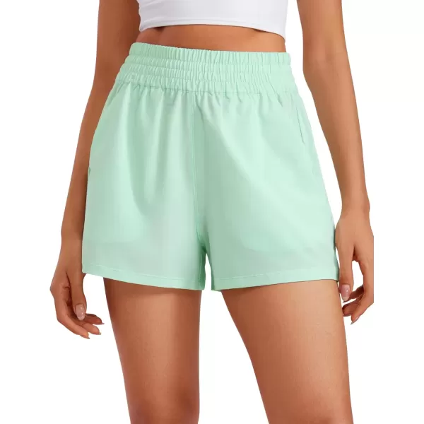 imageCRZ YOGA Womens Shorts Casual High Waisted Linerless Lounge Athletic Golf Shorts with Pockets WeightlessMint Moment