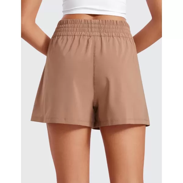 imageCRZ YOGA Womens Shorts Casual High Waisted Linerless Lounge Athletic Golf Shorts with Pockets WeightlessMocha Mousse