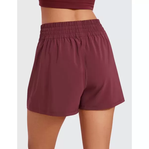 imageCRZ YOGA Womens Shorts Casual High Waisted Linerless Lounge Athletic Golf Shorts with Pockets WeightlessRed Merlot