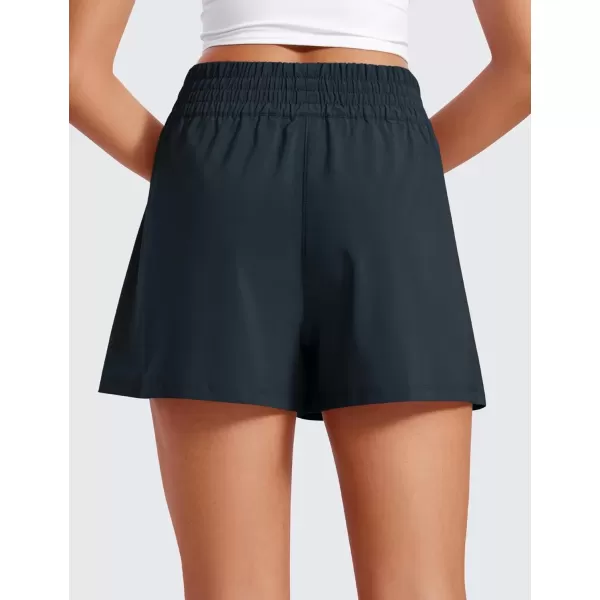 imageCRZ YOGA Womens Shorts Casual High Waisted Linerless Lounge Athletic Golf Shorts with Pockets WeightlessTrue Navy