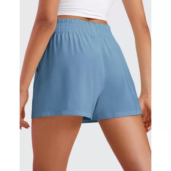 imageCRZ YOGA Womens Shorts Casual High Waisted Linerless Lounge Athletic Golf Shorts with Pockets WeightlessUniverse Blue