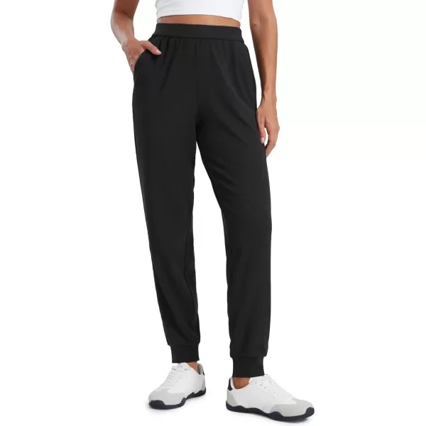 imageCRZ YOGA Comfy Ribbed Sweatpants Women High Waisted Lounge Casual Travel Joggers Sweat Pants with PocketsBlack