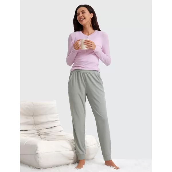 imageCRZ YOGA Comfy Ribbed Sweatpants Women High Waisted Lounge Casual Travel Joggers Sweat Pants with PocketsSterling