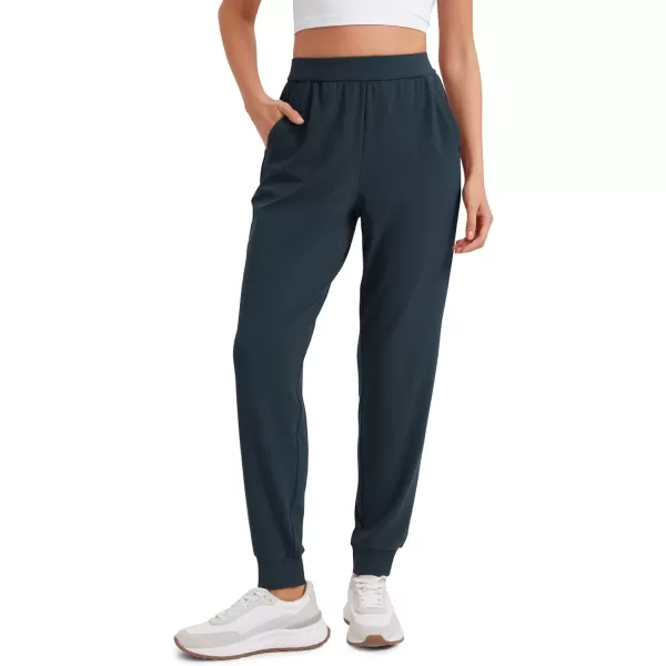 imageCRZ YOGA Comfy Ribbed Sweatpants Women High Waisted Lounge Casual Travel Joggers Sweat Pants with PocketsTrue Navy