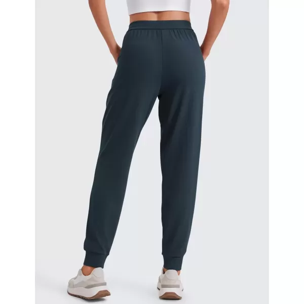 imageCRZ YOGA Comfy Ribbed Sweatpants Women High Waisted Lounge Casual Travel Joggers Sweat Pants with PocketsTrue Navy