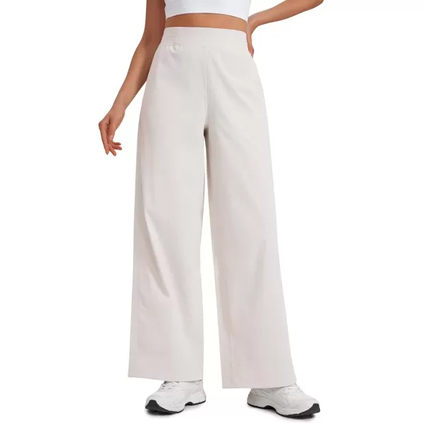 imageCRZ YOGA Stretch Wide Leg Casual Pants for Women 30quot High Waisted Dress Work Water Resistant Travel PantsMilky White