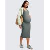 imageCRZ YOGA Women Butterluxe Sleeveless Tank Maternity Dress Split Ruched Pregnancy Square Neck Bodycon Dress Casual Baby ShowerGrey Sage