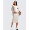 imageCRZ YOGA Women Butterluxe Sleeveless Tank Maternity Dress Split Ruched Pregnancy Square Neck Bodycon Dress Casual Baby ShowerMilky White Bone