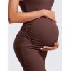 imageCRZ YOGA Women Butterluxe Sleeveless Tank Maternity Dress Split Ruched Pregnancy Square Neck Bodycon Dress Casual Baby ShowerTaupe