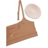 imageCRZ YOGA Womens Butterluxe Adjustable Spaghetti Strap Sports Bra  Scoop Neck Wireless Padded Bra Yoga Workout Crop TopGravel Beige