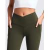 imageCRZ YOGA Womens Butterluxe Crossover Flare Leggings 31quot  High Waist Yoga Pants with Pockets V Cross Bootcut Casual LoungeOlive Green