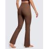 imageCRZ YOGA Womens Ribbed High Waist Flare Leggings 31quot  Bootcut Wide Leg Yoga Pants with Pocket Soft Casual Lounge ComfyCoffee Brown