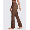 imageCRZ YOGA Womens Ribbed High Waist Flare Leggings 31quot  Bootcut Wide Leg Yoga Pants with Pocket Soft Casual Lounge ComfyCoffee Brown