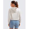 imageCRZ YOGA Womens SoftAura Cropped Hoodie Long Sleeve Hooded Sweatshirt Basic Workout Casual Pullover HoodiesMilky White