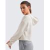 imageCRZ YOGA Womens SoftAura Cropped Hoodie Long Sleeve Hooded Sweatshirt Basic Workout Casual Pullover HoodiesMilky White