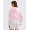 imageCRZ YOGA Womens SoftAura Cropped Hoodie Long Sleeve Hooded Sweatshirt Basic Workout Casual Pullover HoodiesStrawberry Pink