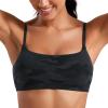 imageCRZ YOGA Womens Butterluxe Adjustable Spaghetti Strap Sports Bra  Scoop Neck Wireless Padded Bra Yoga Workout Crop TopDark Grey Camouflage 2
