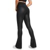 imageCRZ YOGA Butterluxe High Waist Mini Flared Leggings for Women 30quot  315quot  Bootcut Yoga Pants with Pocket Casual LoungeFaux Leather Black