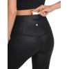 imageCRZ YOGA Butterluxe High Waist Mini Flared Leggings for Women 30quot  315quot  Bootcut Yoga Pants with Pocket Casual LoungeFaux Leather Black