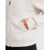 imageCRZ YOGA Womens Fleece Lined Full Zip Hoodies Jacket Oversized Long Sleeve Casual Workout Hooded Sweatshirt with Thumb HolesMilky White Bone