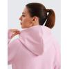 imageCRZ YOGA Womens Fleece Lined Full Zip Hoodies Jacket Oversized Long Sleeve Casual Workout Hooded Sweatshirt with Thumb HolesPink Peony