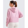 imageCRZ YOGA Womens Fleece Lined Full Zip Hoodies Jacket Oversized Long Sleeve Casual Workout Hooded Sweatshirt with Thumb HolesPink Peony