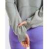 imageCRZ YOGA Womens Fleece Lined Full Zip Hoodies Jacket Oversized Long Sleeve Casual Workout Hooded Sweatshirt with Thumb HolesSterling