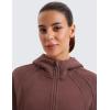 imageCRZ YOGA Womens Fleece Lined Full Zip Hoodies Jacket Oversized Long Sleeve Casual Workout Hooded Sweatshirt with Thumb HolesTaupe